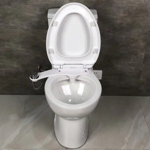 Feminine Wash & Ultimate Sanitary Protection - Equipped with dual nozzles for rear and frontal wash. The frontal or feminine wash is gentler than the rear spray. It can be useful for monthly cycles and is highly recommended by new or expecting mothers. Self-cleaning feature sanitizes the nozzle and retracts when not in use for maximum protection. The bidet also features a convenient movable nozzle guard gate for extra protection and easy maintenance alexiastores.com