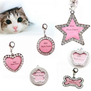 Id personalized engraved pet collar so you don't have to worry about losing your furry friend. The plates are stable and made of quality zinc alloy, just put your information card or photo in the middle whenever you plan to go out for a walk or on a trip. With card lock design you are able to hang or take it off at all times easily.