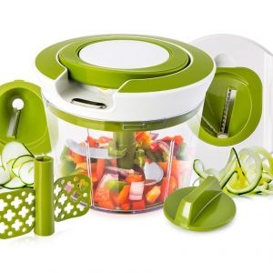 Blades Quick Pull String Food Chopper Spiral Slicer Powerful Manual Hand Held Chooper