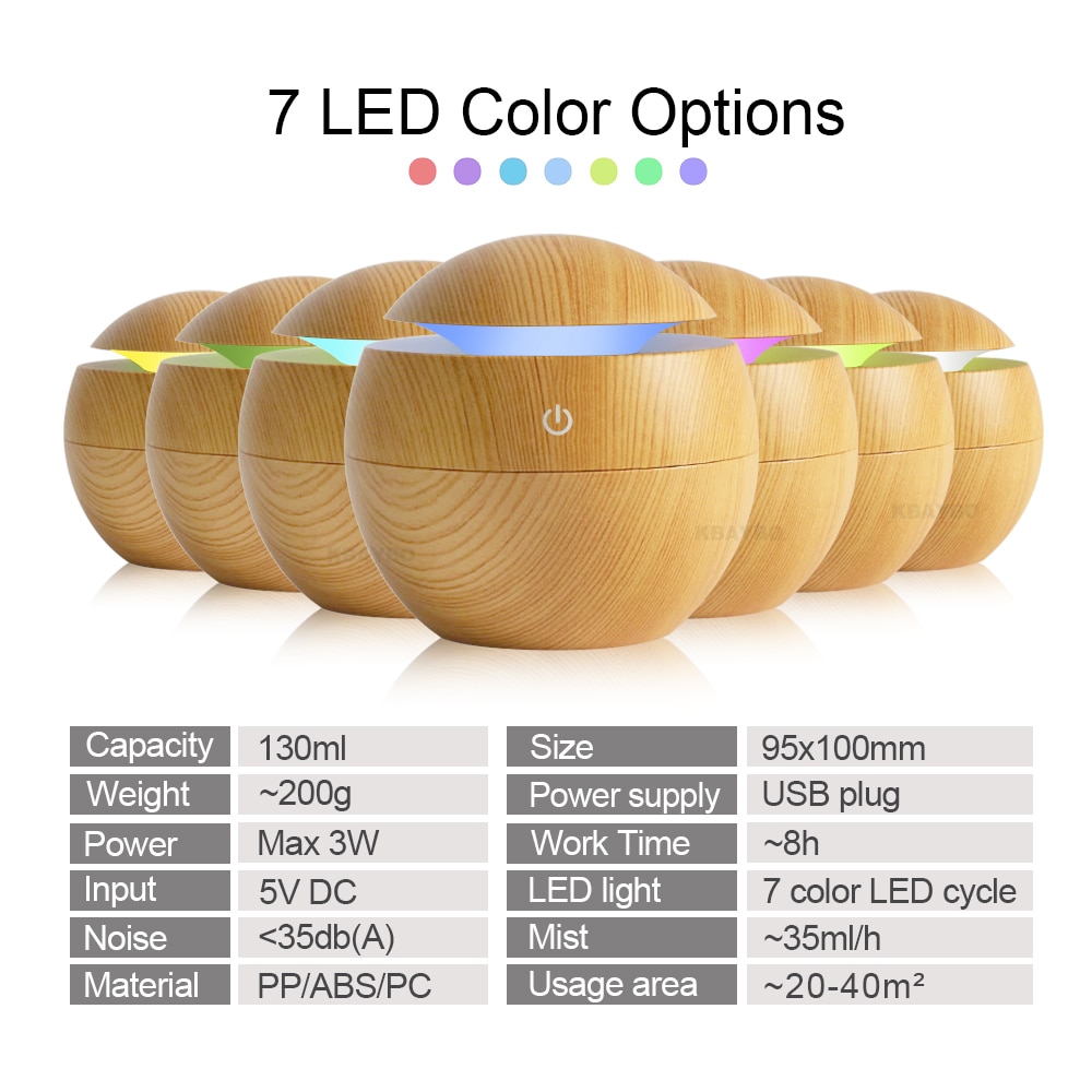 Essential Oil Diffuser Ultrasonic with LED Lights - Image 3