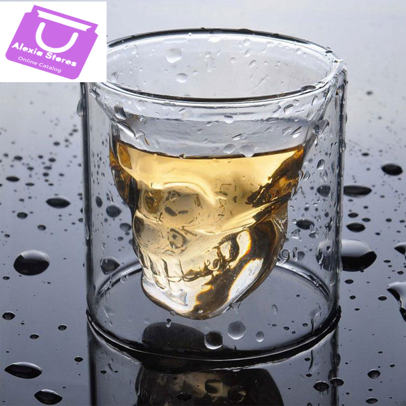 skull shaped crystal glass