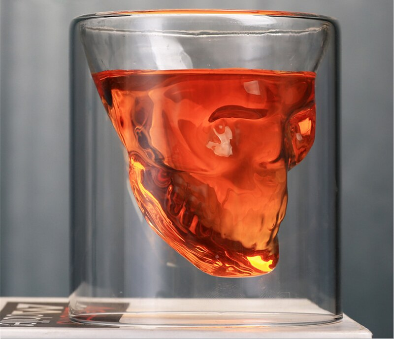 Skull shaped crystal glass