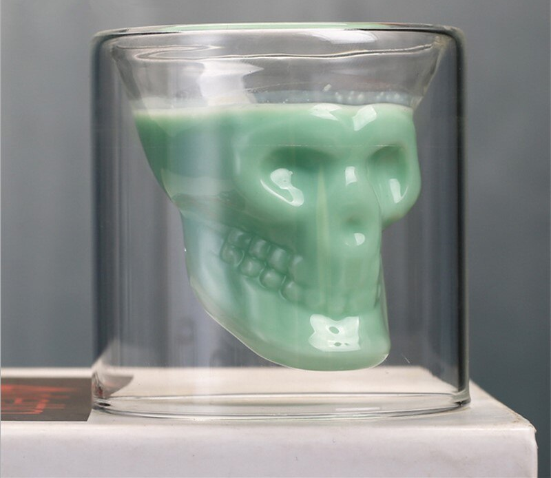 Skull shaped crystal glass