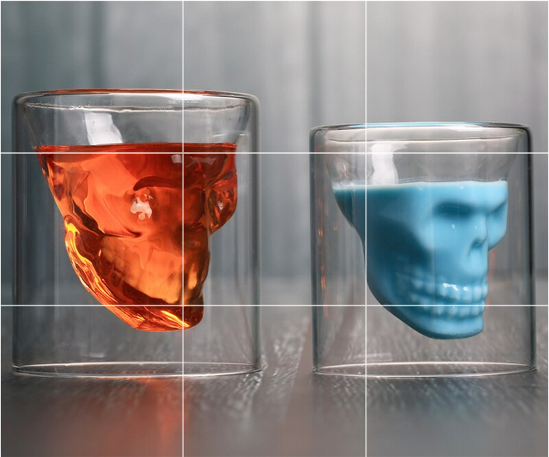skull shaped crystal glass